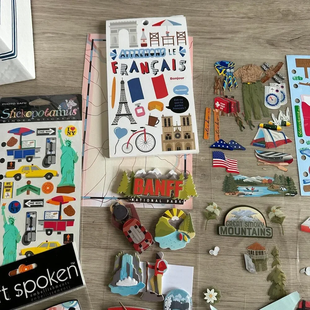 Travel & Outdoors Themed Stickers - Large Lot - for Scrapbook Crafts Collection
